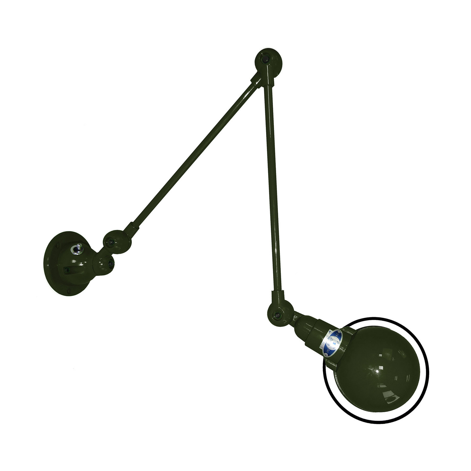 JIELDÉ Jieldé Signal SI331 wall lamp 2-part arm green, for Living / Dining Room, steel, aluminium, E14, 25 W, energy efficiency: A++