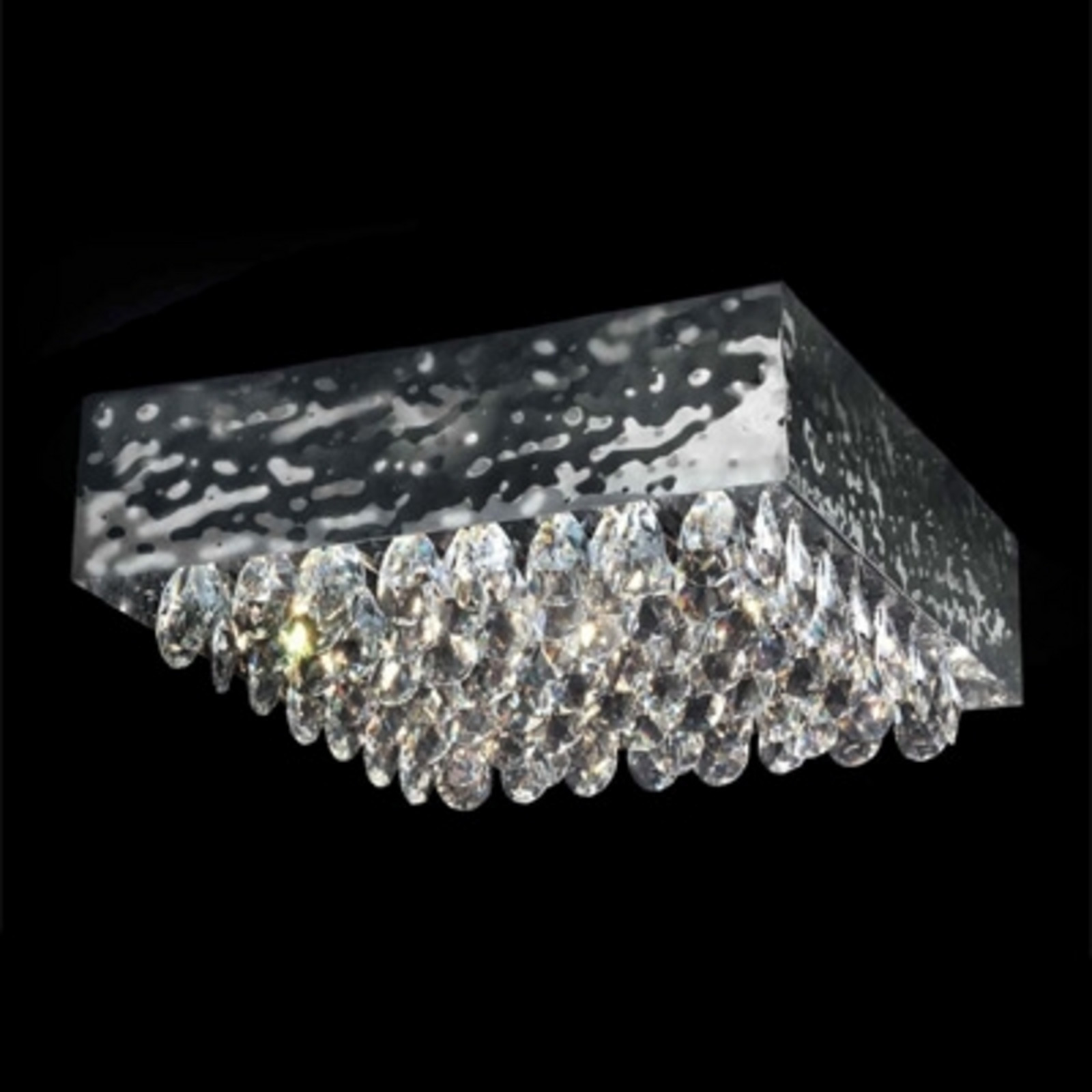 Patrizia Volpato Plafonieră MAGMA perdea cristale transp. 51x51cm - Camera de zi / sufragerie - Modern - crom transparent - Metal