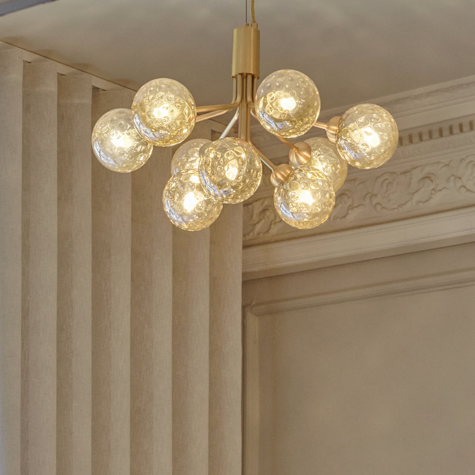 Apiales 9 lustres, laiton/or, Ø 60 cm, à 9 lampes - Nuura