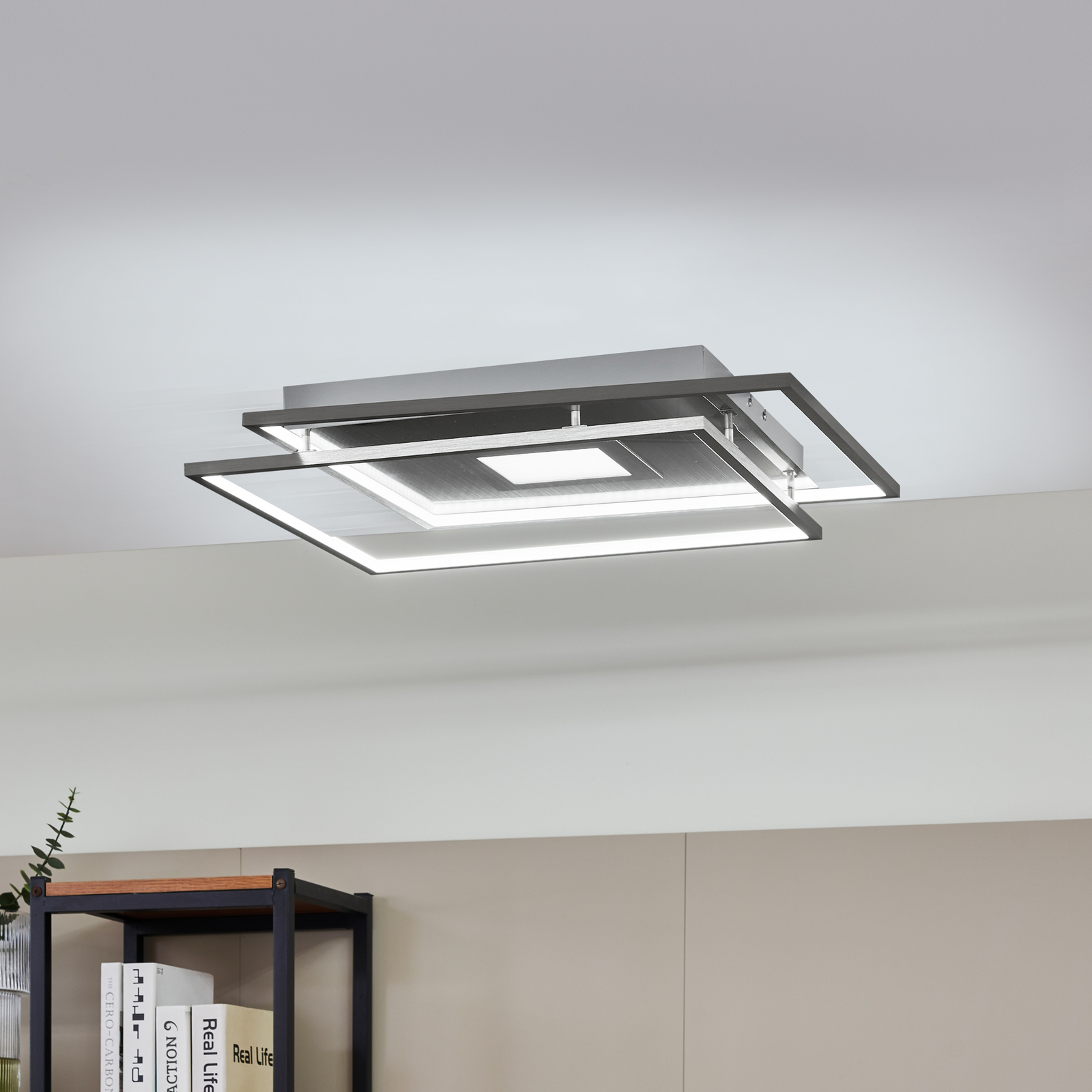 Lucande Jirya LED-Deckenlampe, CCT, silber