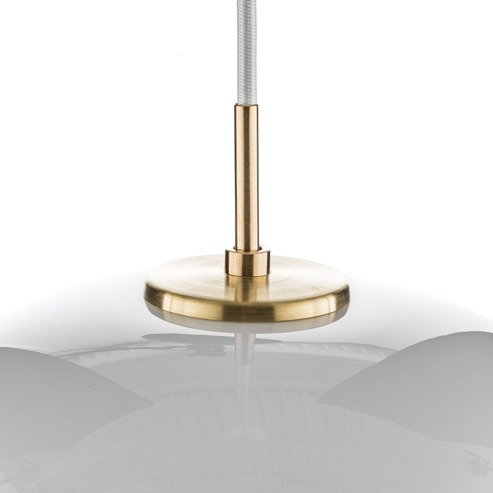 VL45 Radiohus Pendel Ø370 V3 Messing/Glossy White Opal - Louis Poulsen