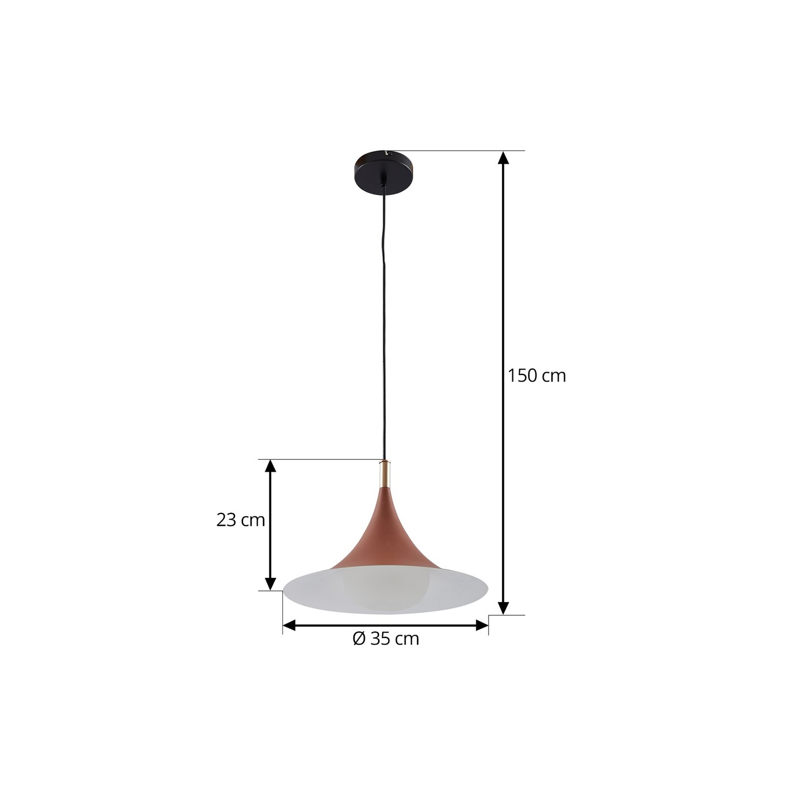 Lindby pendant light Jarl, brown, metal, Ø 35 cm, G9