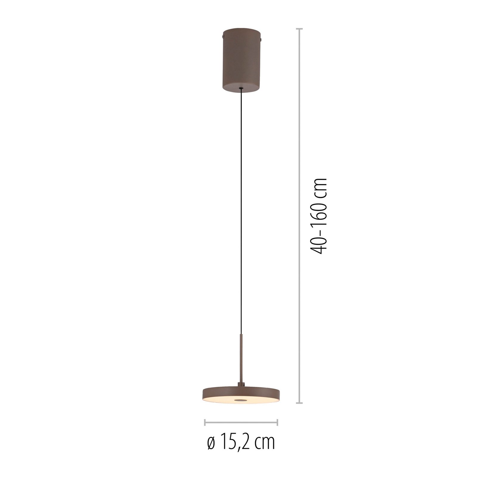 JUST LIGHT. LED hanglamp Plata, zandkleurig, 1-lamp, 3.000 K