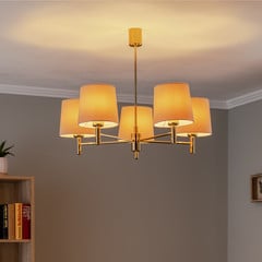 Luster Polo, 5-pl., béžová/tmavá mosadz