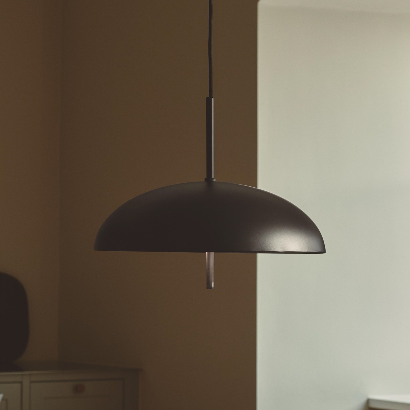 Versale pendant light, black, Ø 35 cm, metal, 2 x E27