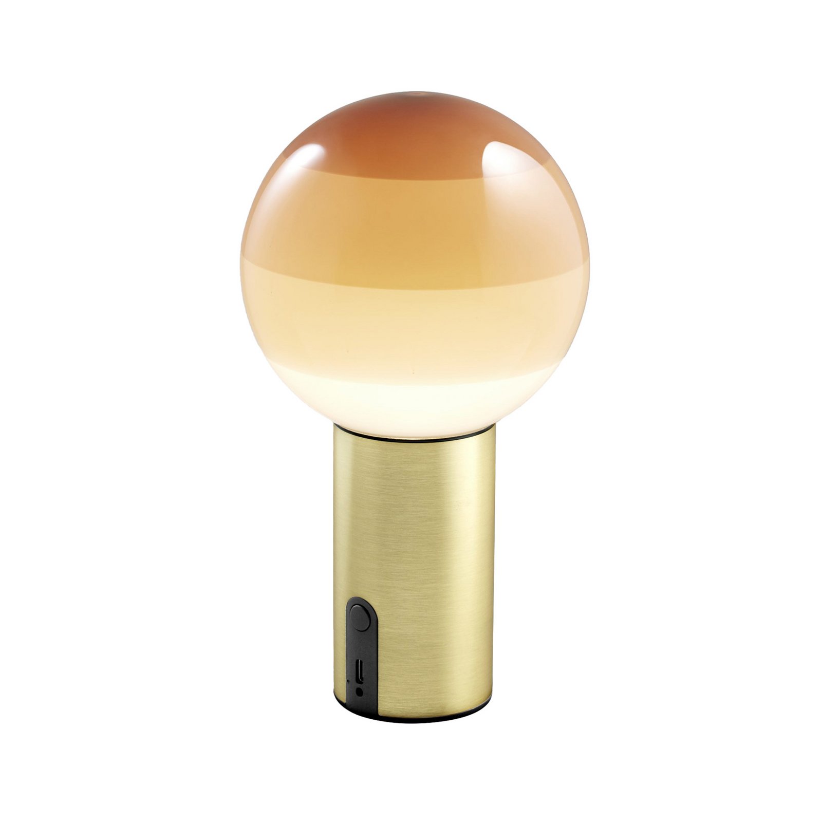 Lámpara de mesa recargable MARSET Dipping Light, crema/latón, atenuable