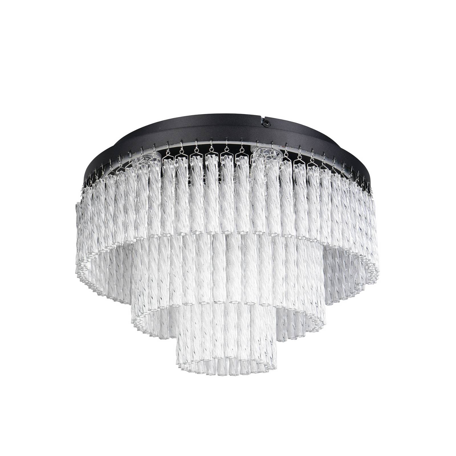 LED-Deckenlampe Vono, schwarz/klar, Ø 40 cm, CCT, RGB Remote