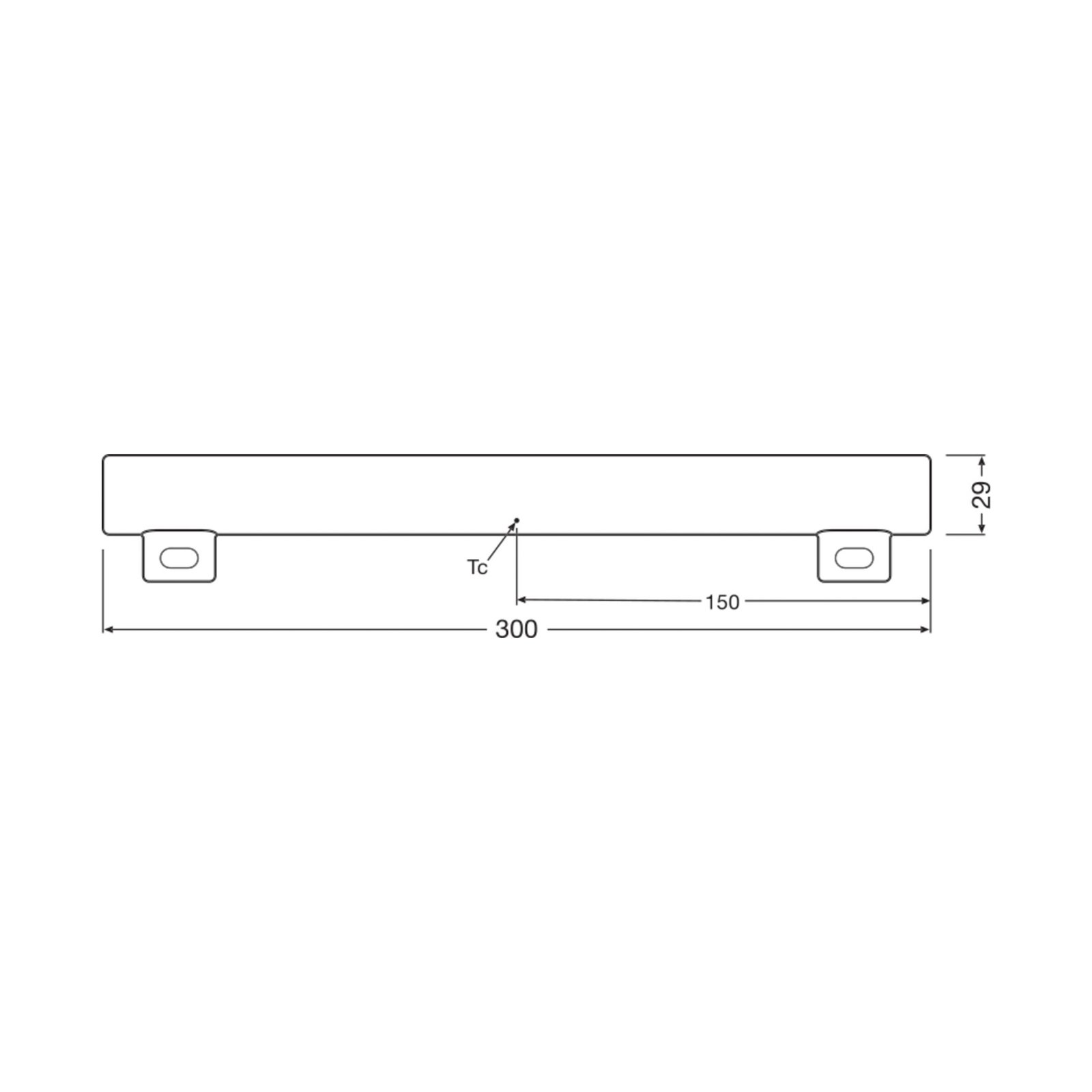 OSRAM LED-linjepære S14s 3W rør 2,700K 30cm mat dæmpbar