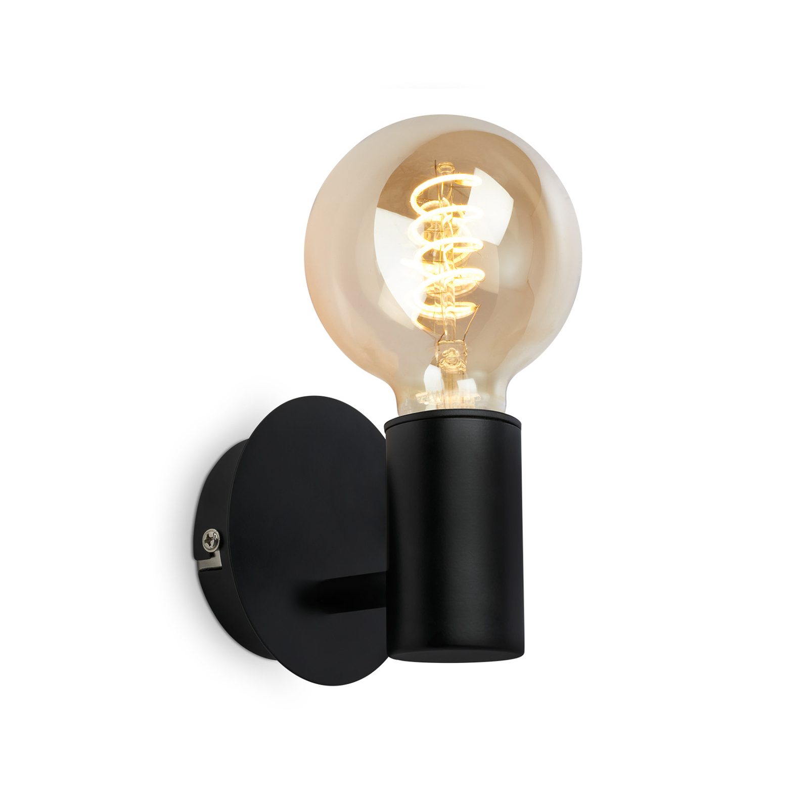 Vägglampa Kosol för badrummet, IP44, E27, svart