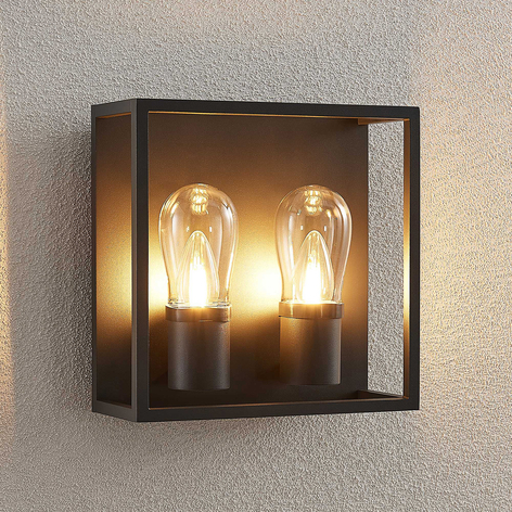 Lucande Irmgart utendørs vegglampe, 2 lyskilder