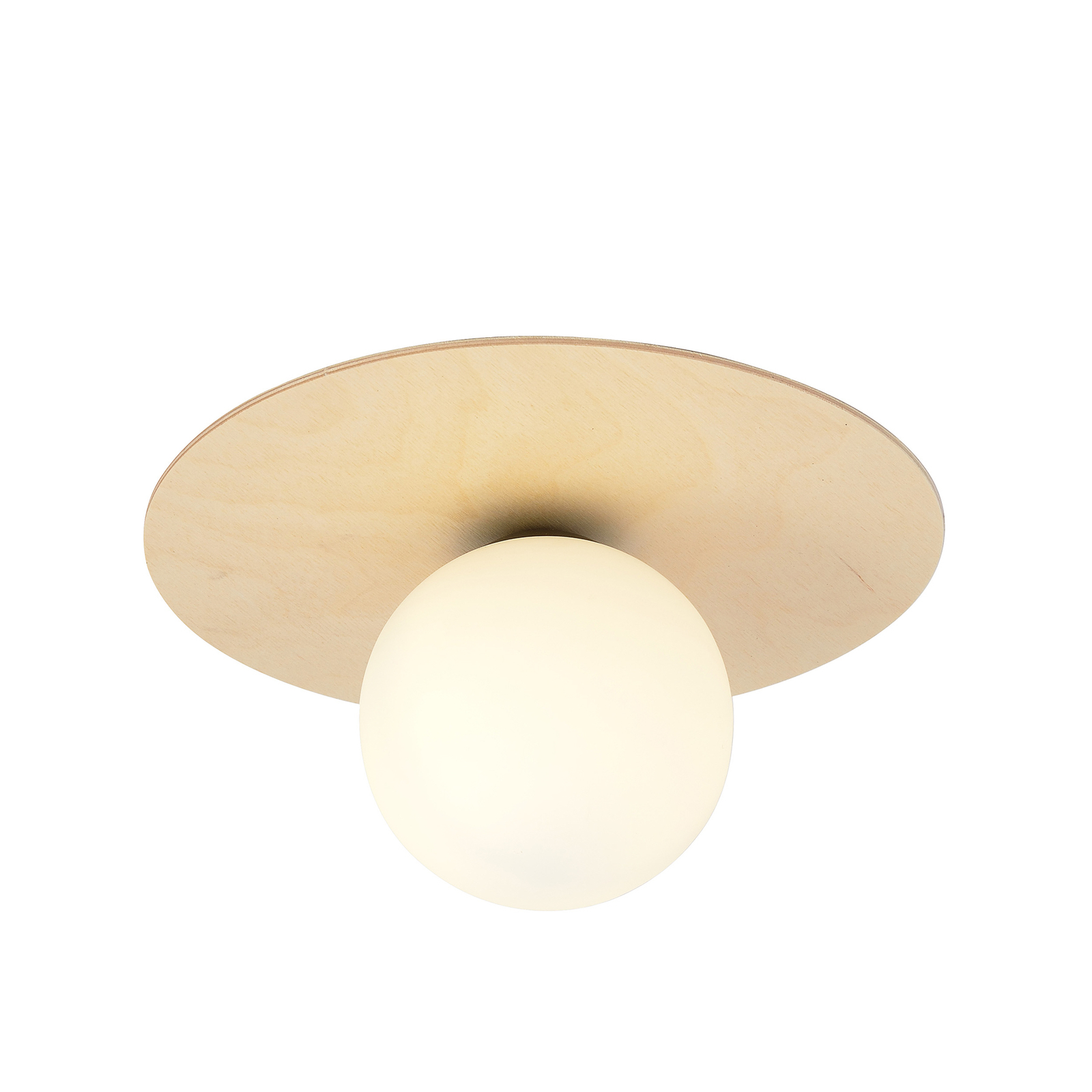 Plafondlamp Kenzo, rond, bruin/wit, 1-lamps