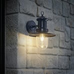 Lindby vegglampe Eloretta, svart/blå, stål, IP44, E27
