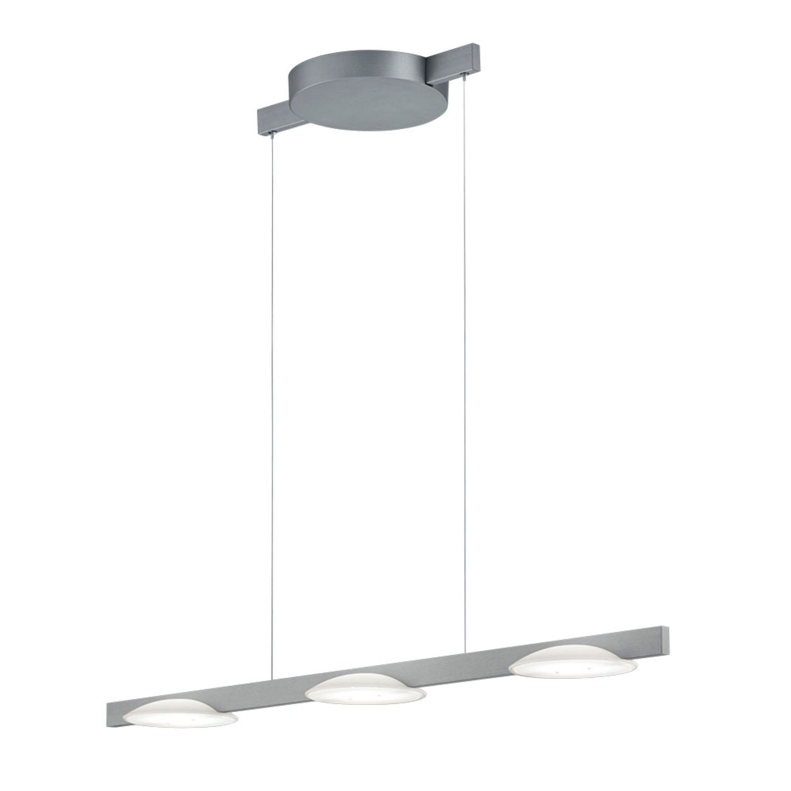 Helestra Pole LED hanging light 3-bulb nickel