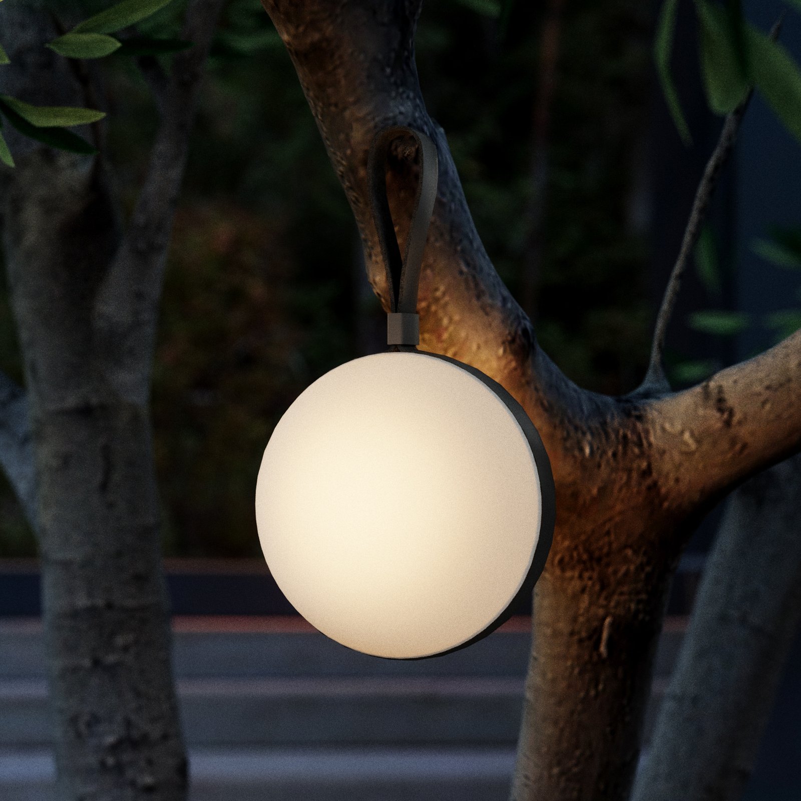 Luz LED para exterior Bring to go Ø 16 cm branco/preto