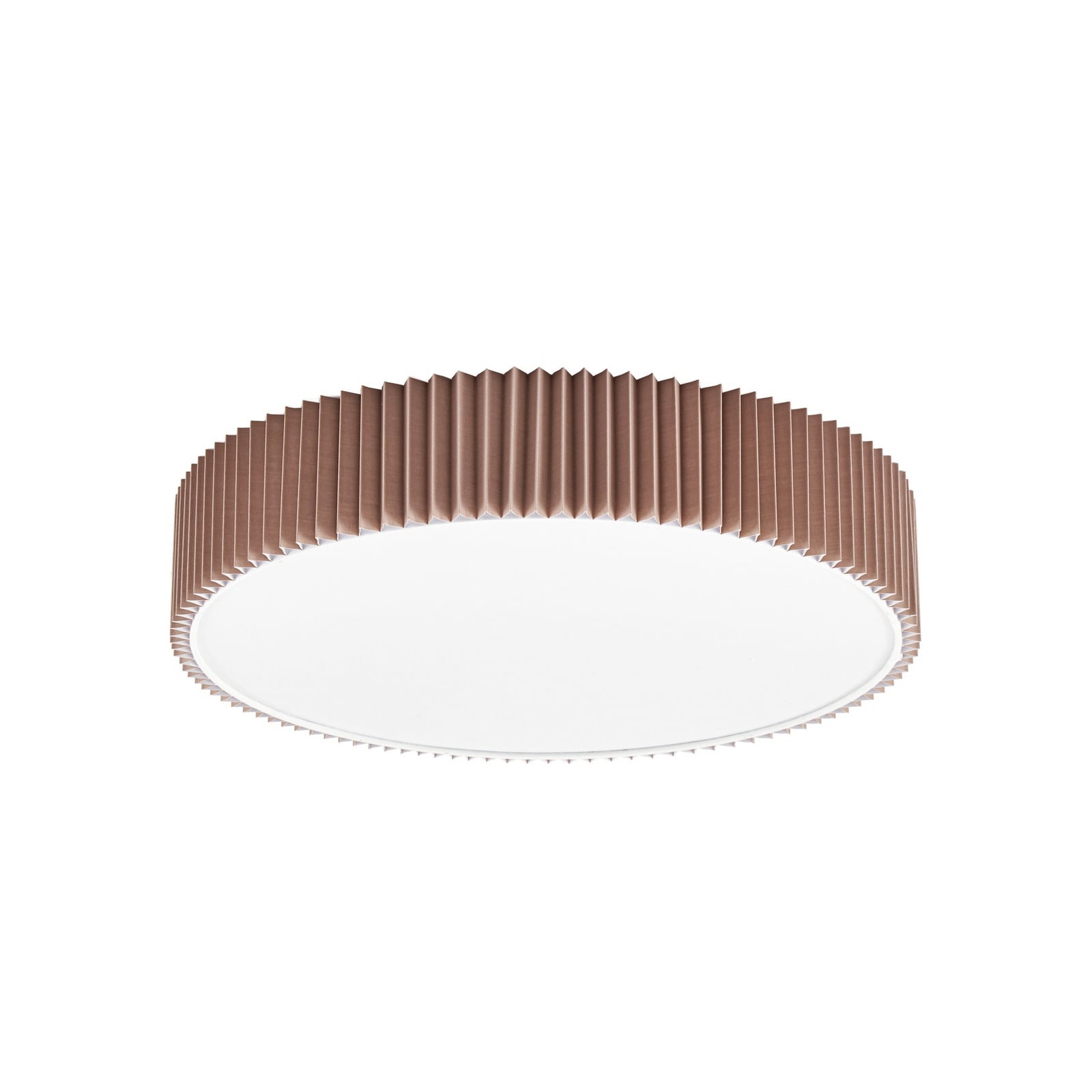 Zoey loftlampe, Ø 52 cm, taupe, rund, hør – Lindby