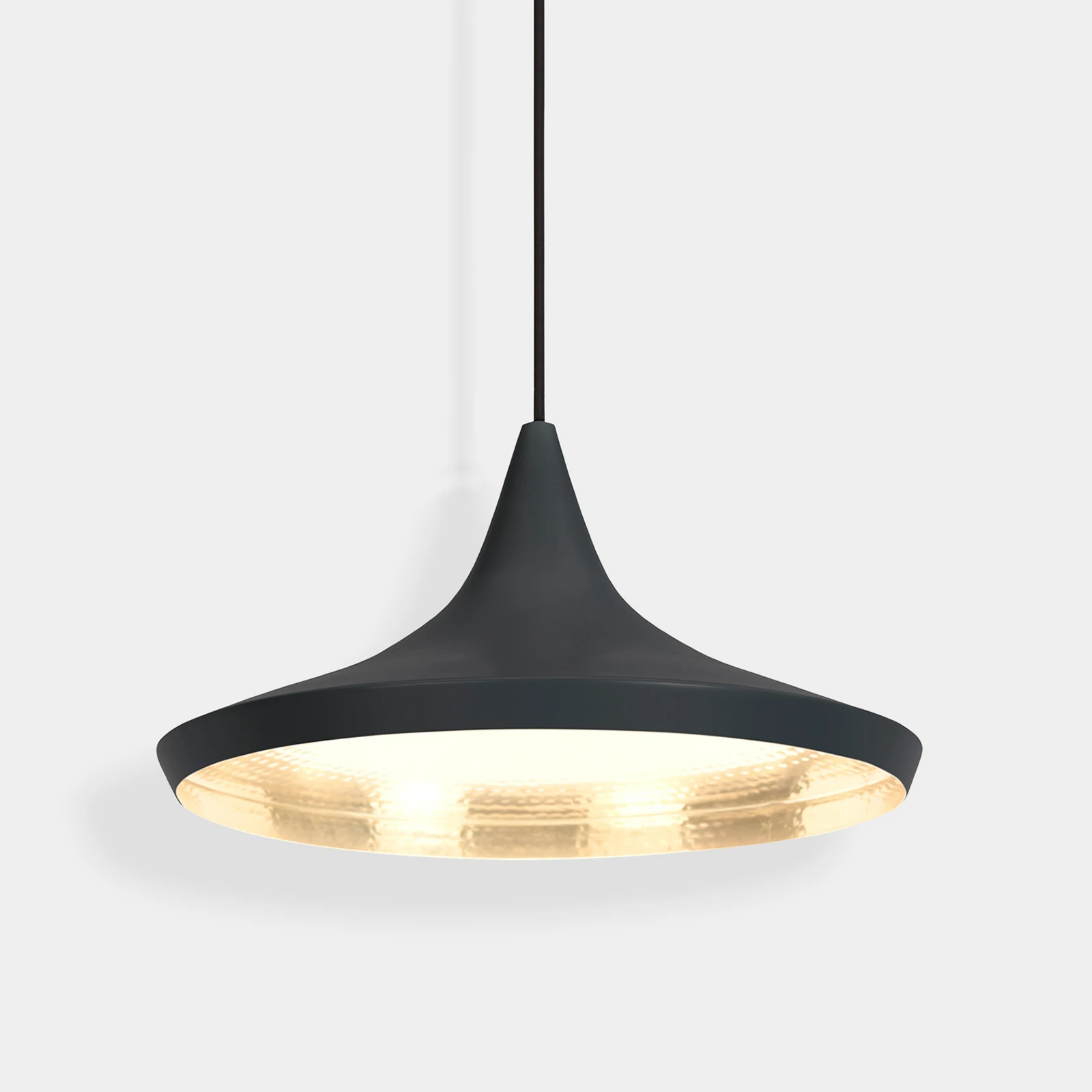 Tom Dixon LED-hänglampa Beat Flat, svart, Ø 56 cm