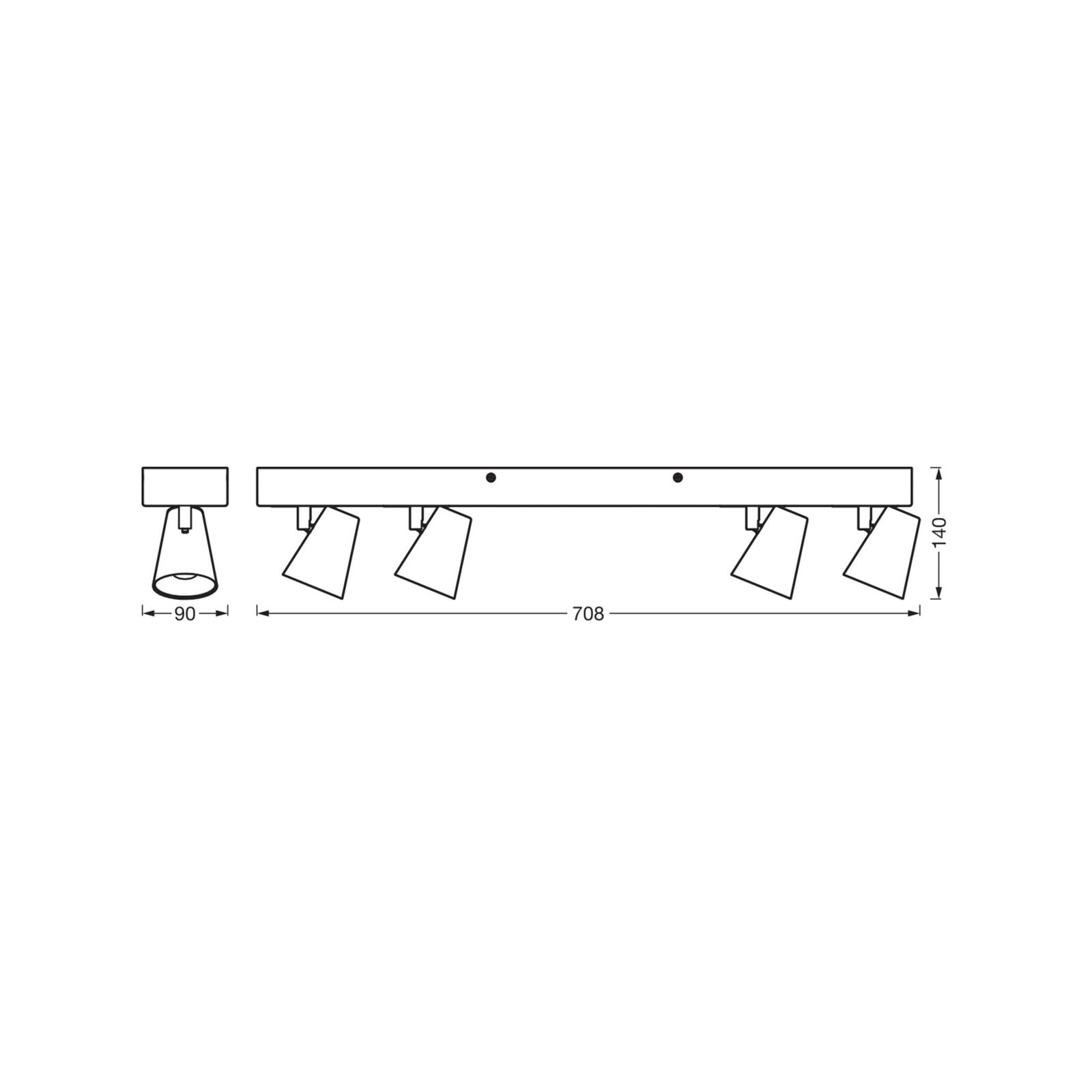 OSRAM LED plafondlamp NEPTUNE, CLICK-SELECT, 4 spots, wit