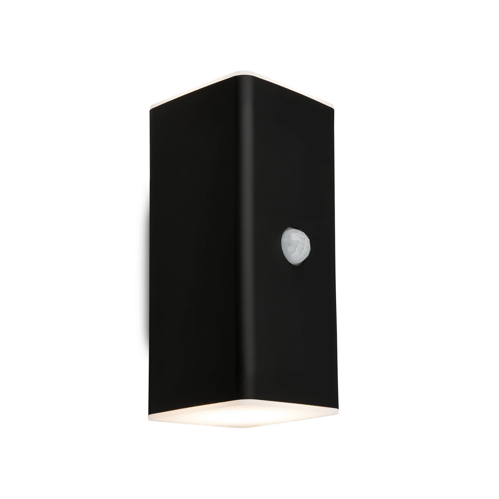 LED akumulatora āra sienas lampa, melna, sensors, augšup/lejup