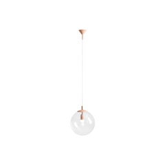 Lámpara colgante Nohr con pantalla de cristal, coral/transparente