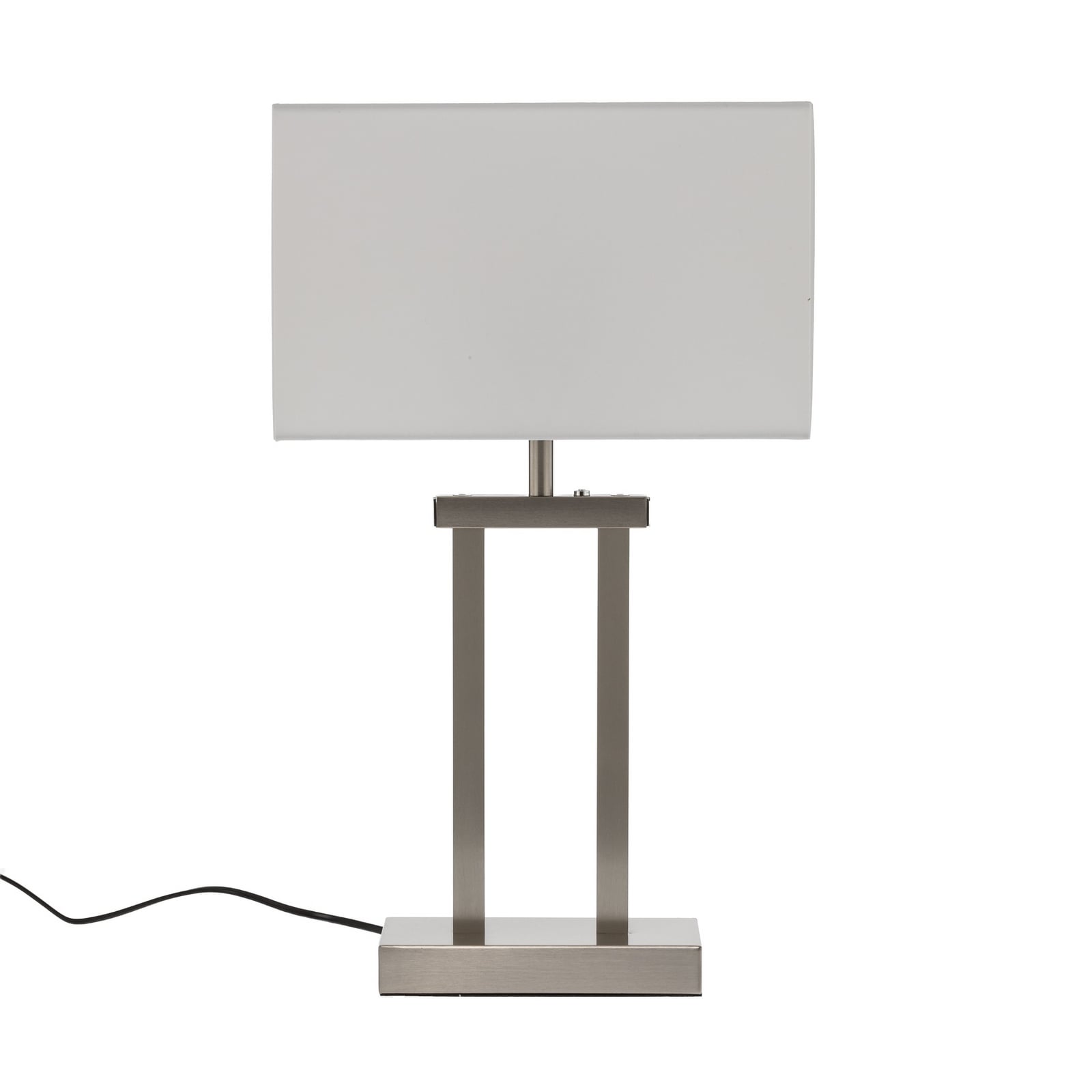Lampa stołowa Lindby Sigurd, biały, tkanina, wysokość 54cm, E27