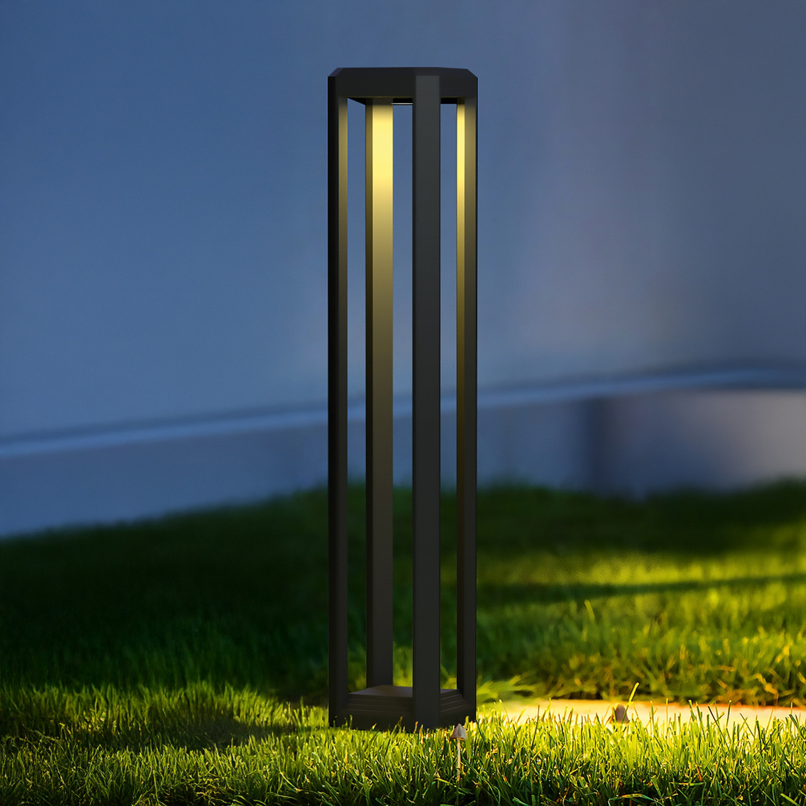 Maytoni LED path light Royal Mile, grey, height 80 cm, aluminium