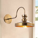 Wandleuchte Berceste, goldfarben, Metall, Höhe 23 cm, E27