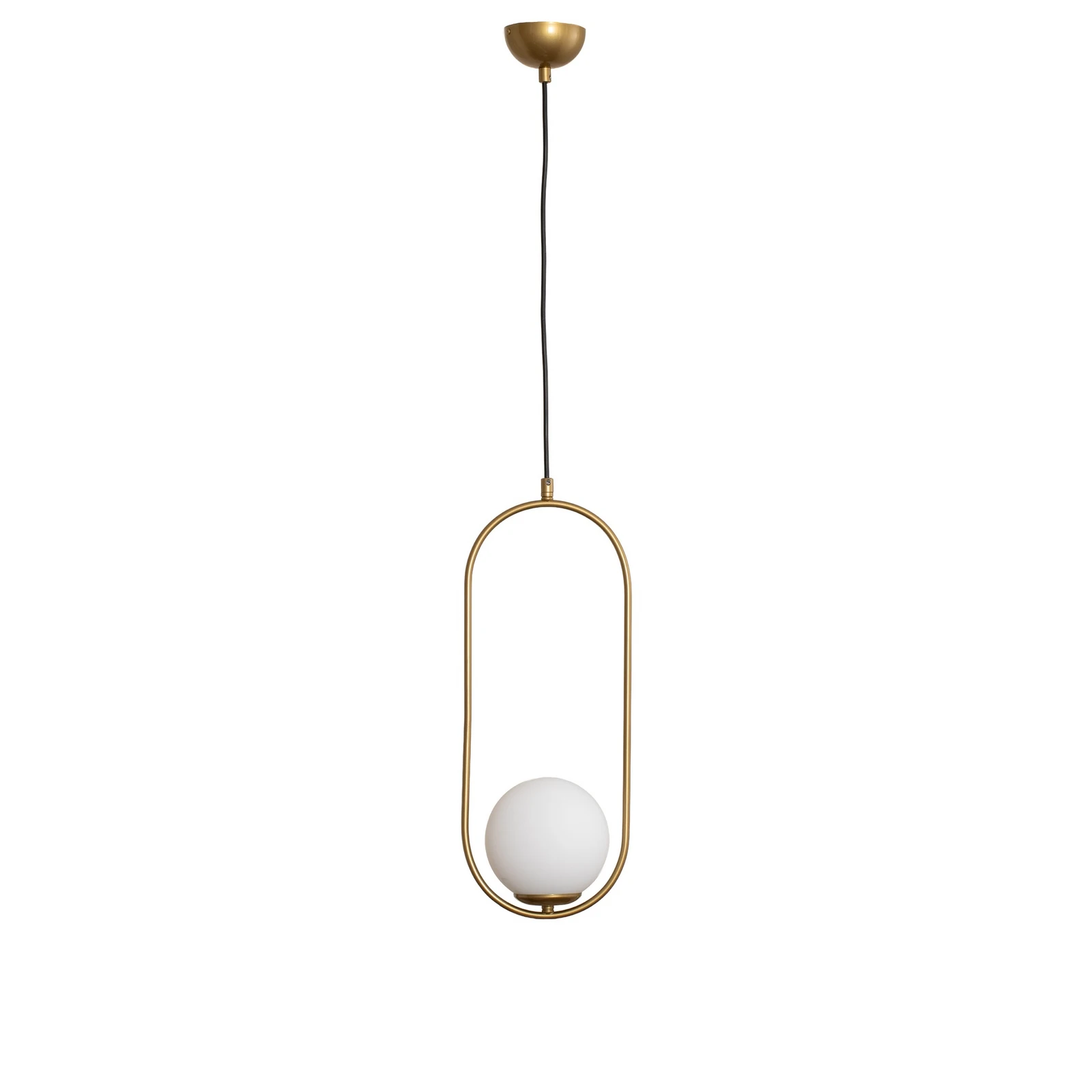 Suspension Mudoni, doré/blanc, verre, métal, E27