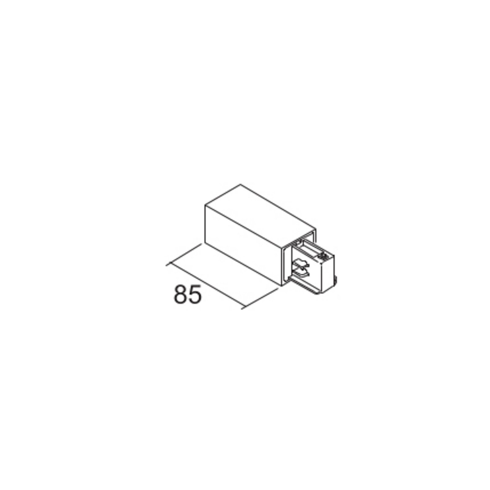 Ivela power feed left LKM DALI black 3-phase plastic