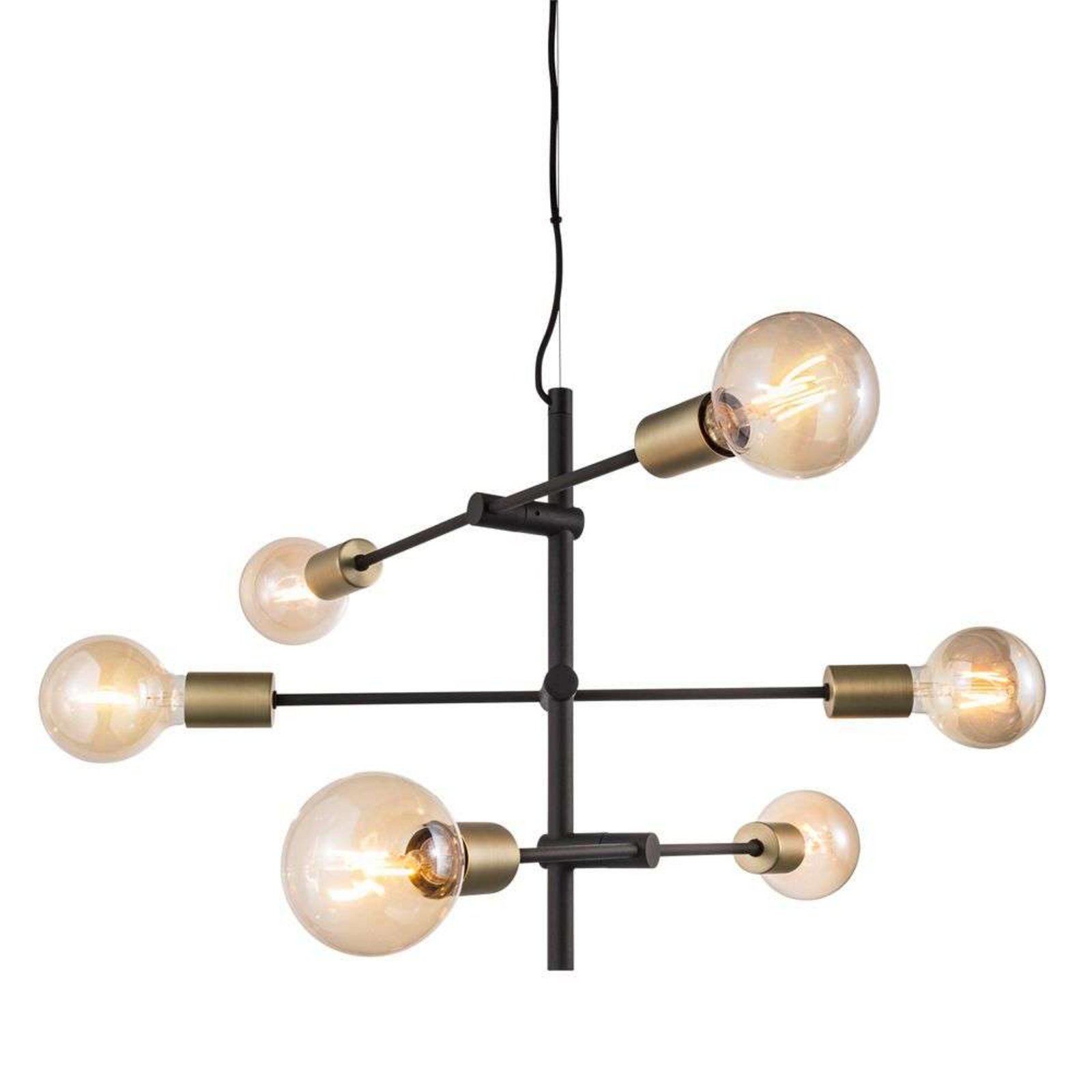 Josefine Závěsná Lampa Black/Brass - Nordlux