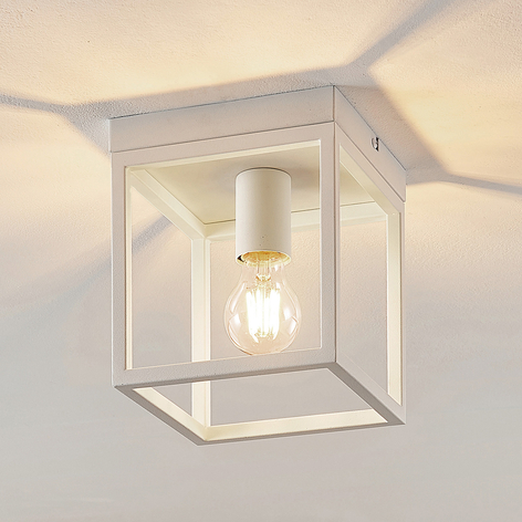 Lindby Meron taklampe, boksform, hvit