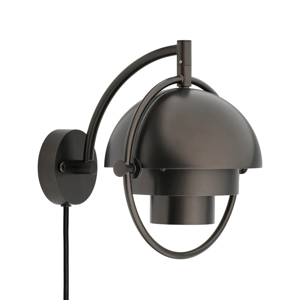 Gubi Multi-Line vägglampa svart-mässingsfärgad metall G9, svart från Gubi