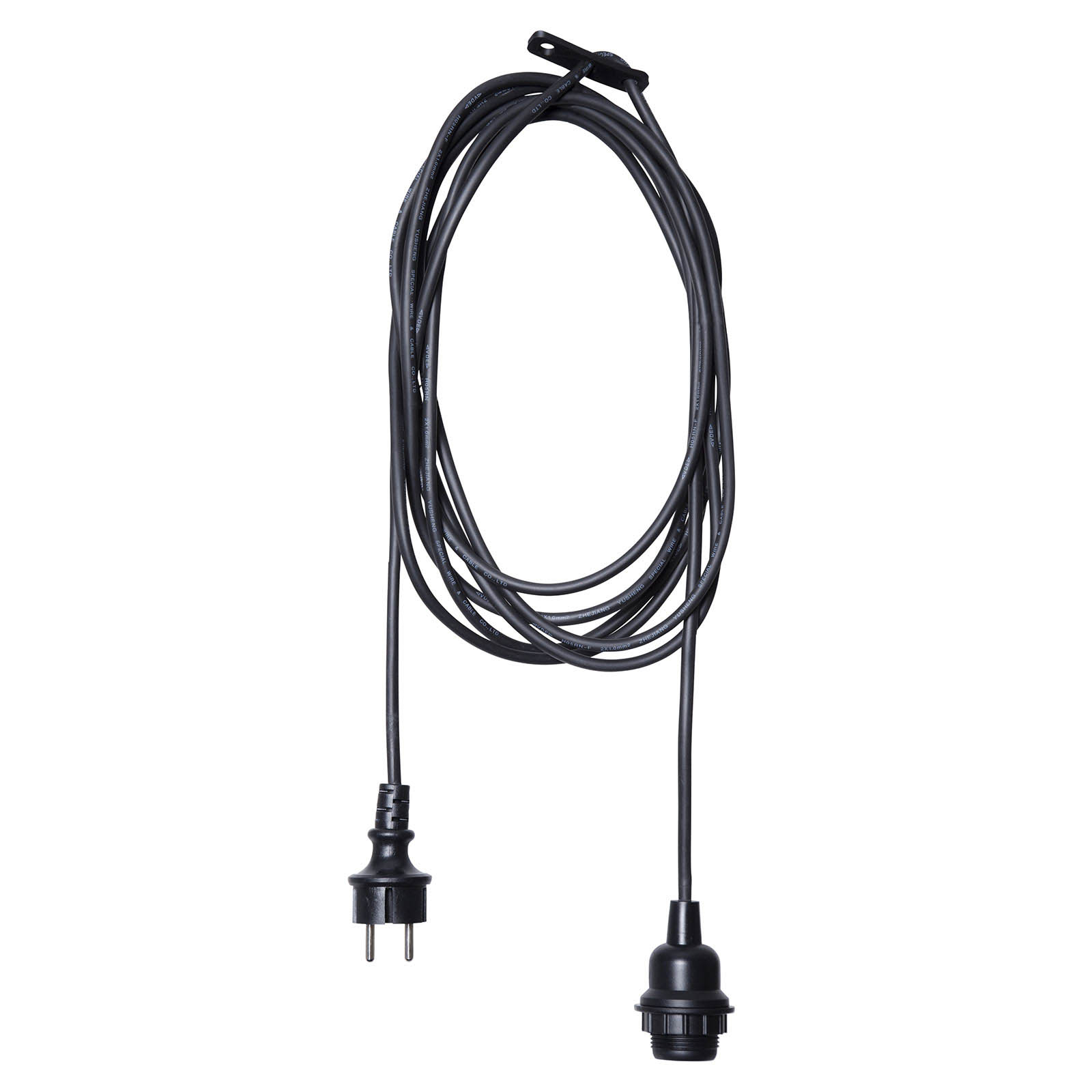 Fitting E27 met Ute kabel, 5 m, zwart