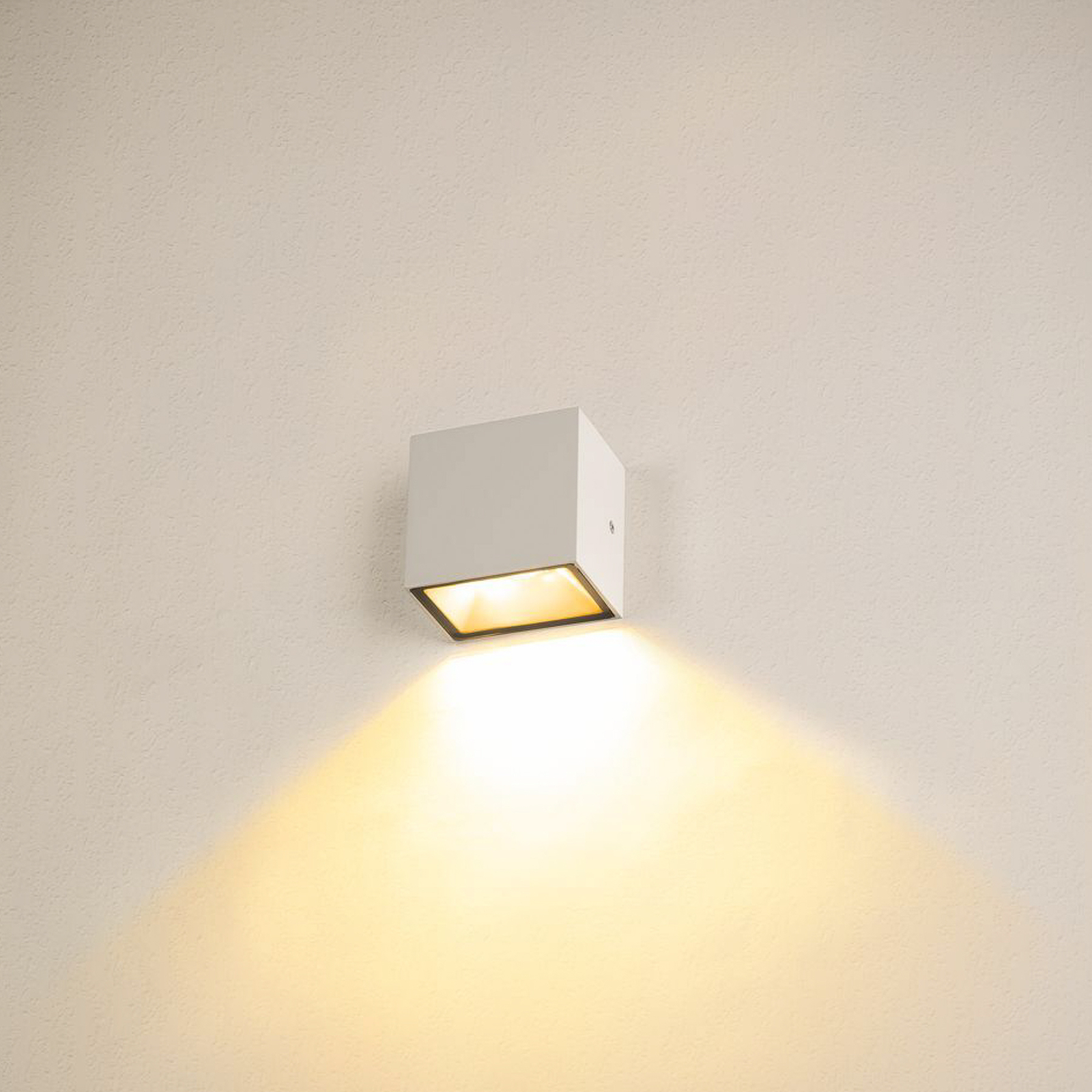SLV Sitra Single LED utendørs vegglampe ned, hvit