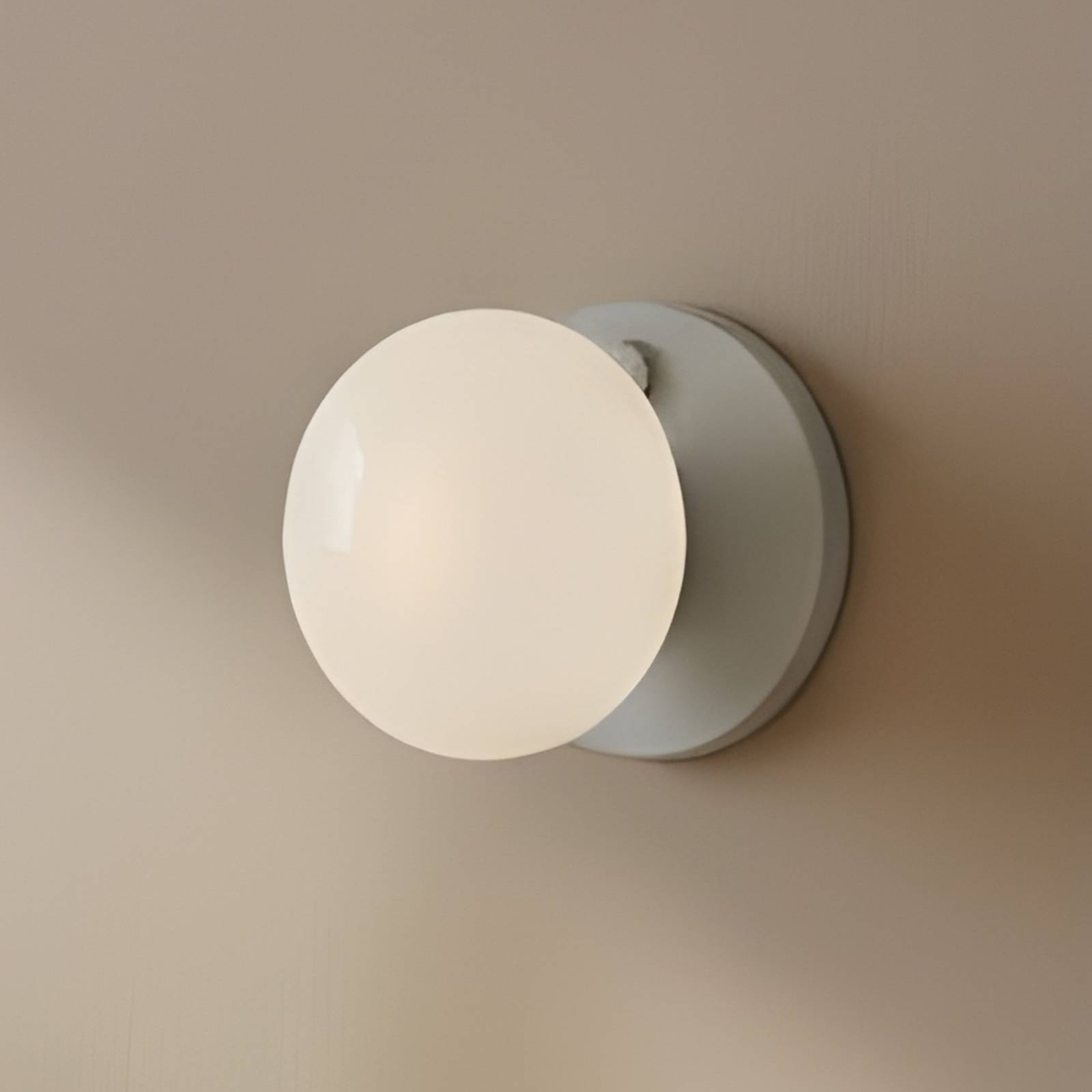 Wandleuchte Flo, grau, Ø 19 cm, Glas günstig online kaufen
