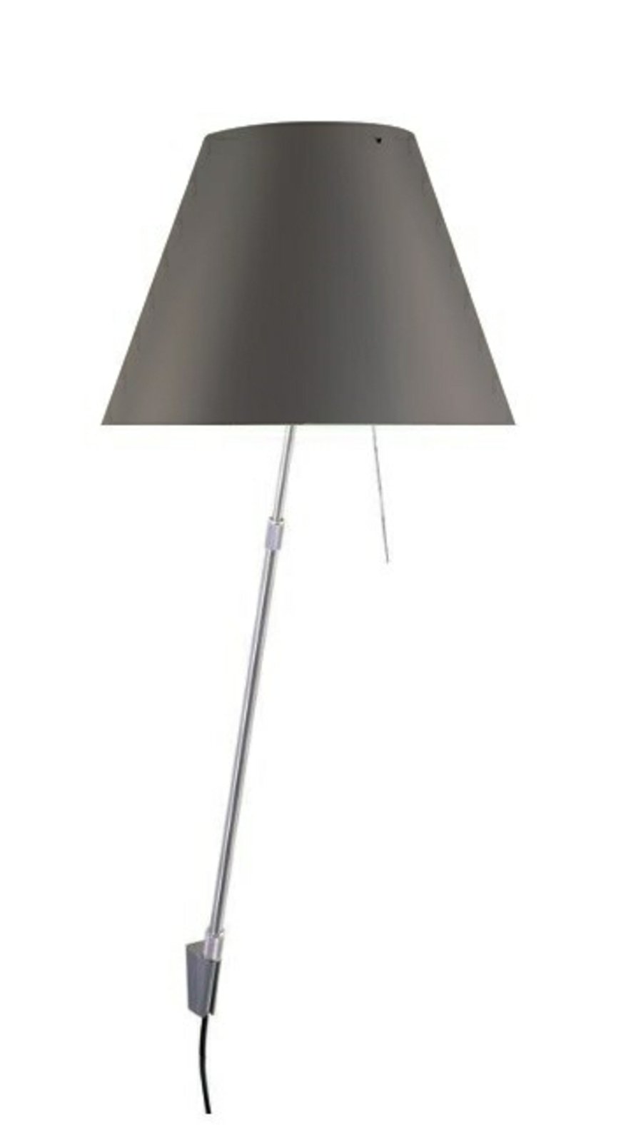 Costanza Wall Lamp with Dimmer Aluminium with Concrete Grey - Luceplan