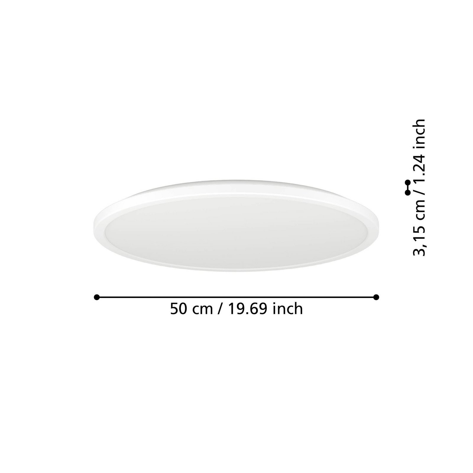 EGLO connect LED-es mennyezeti lámpa Rovito-Z, fehér, Ø 50 cm