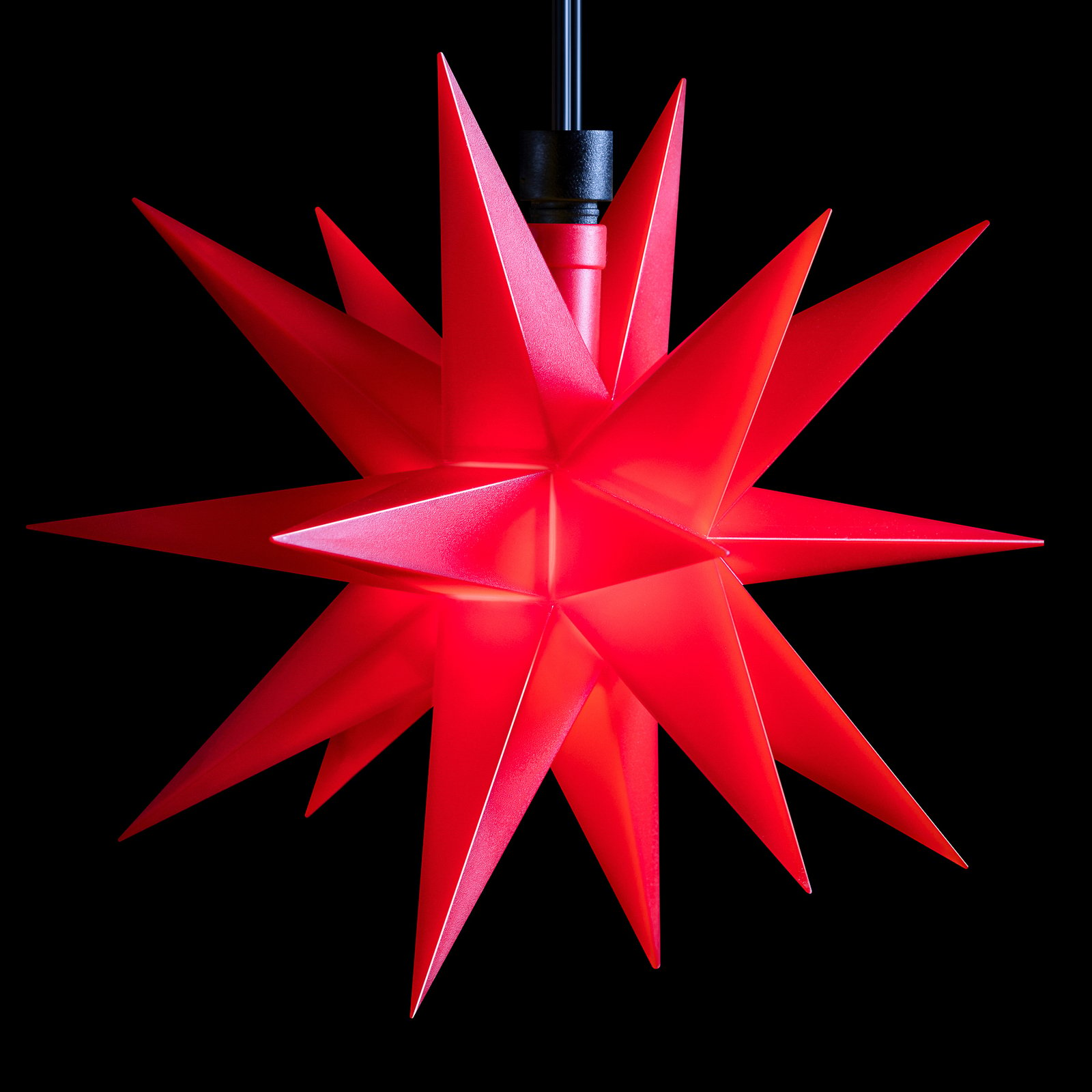 Mini star outdoor LED string lights 3-bulb red