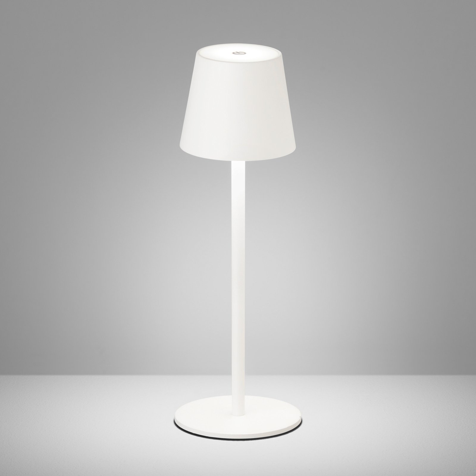Tropea-LED-pöytälamppu, akku, hiekanvalkoinen