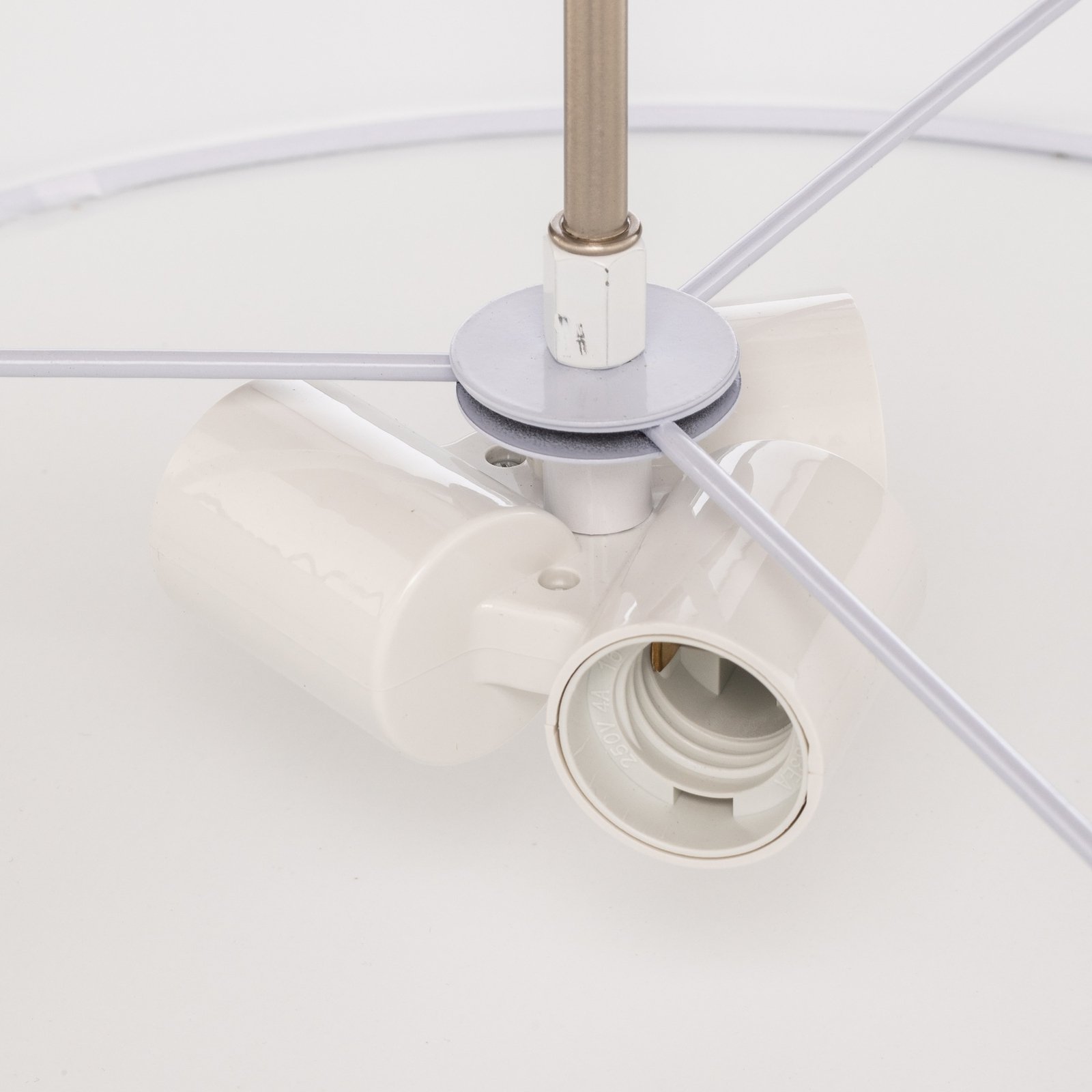 Lindby Hängeleuchte Sebatin, Ø 50 cm, beige, Stoff, E27