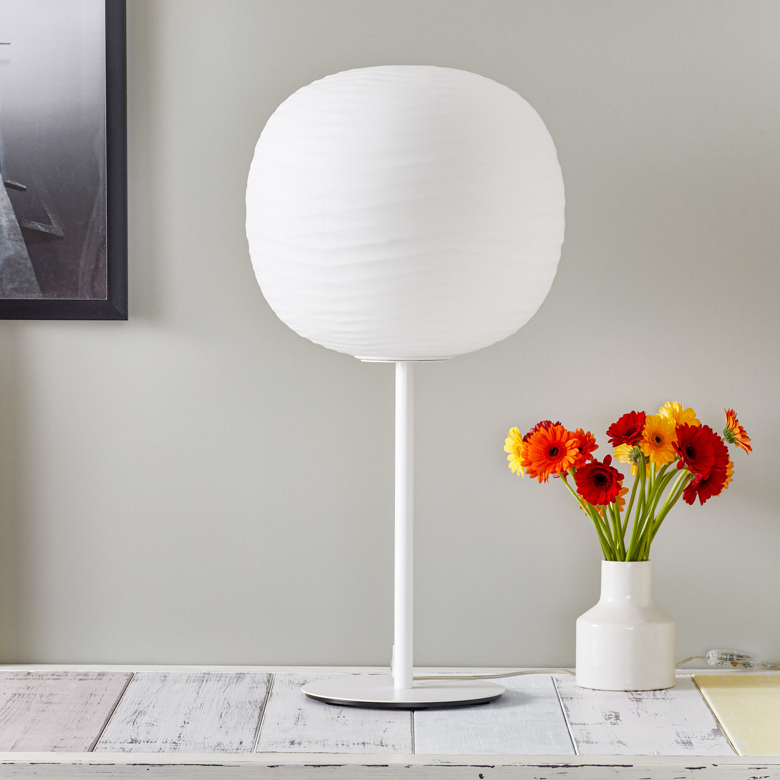 Foscarini Gem tavolo alta, bianco