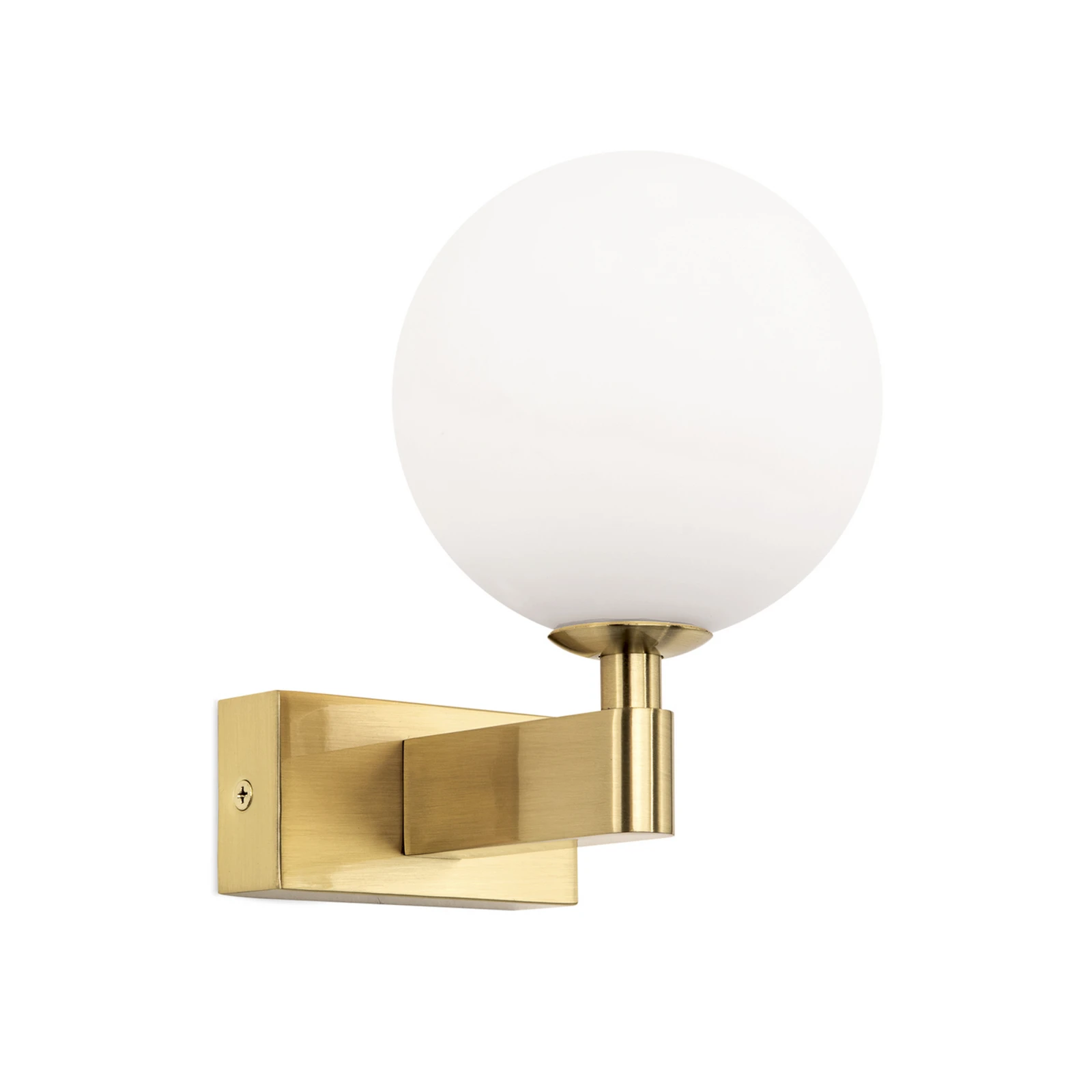 Aplique de pared Mara, color latón, cristal, 17,5 cm de altura, G9, IP44