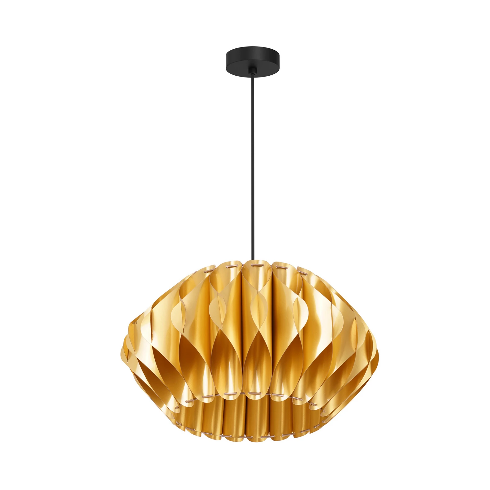 Serenity pendant light with plastic shade, gold