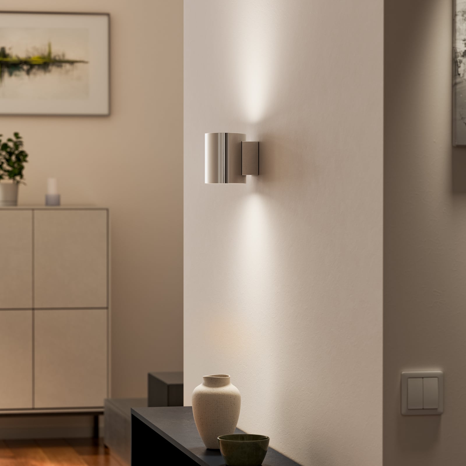 Evoke Væglampe IP44 Small Chrome/Chrome - Herstal