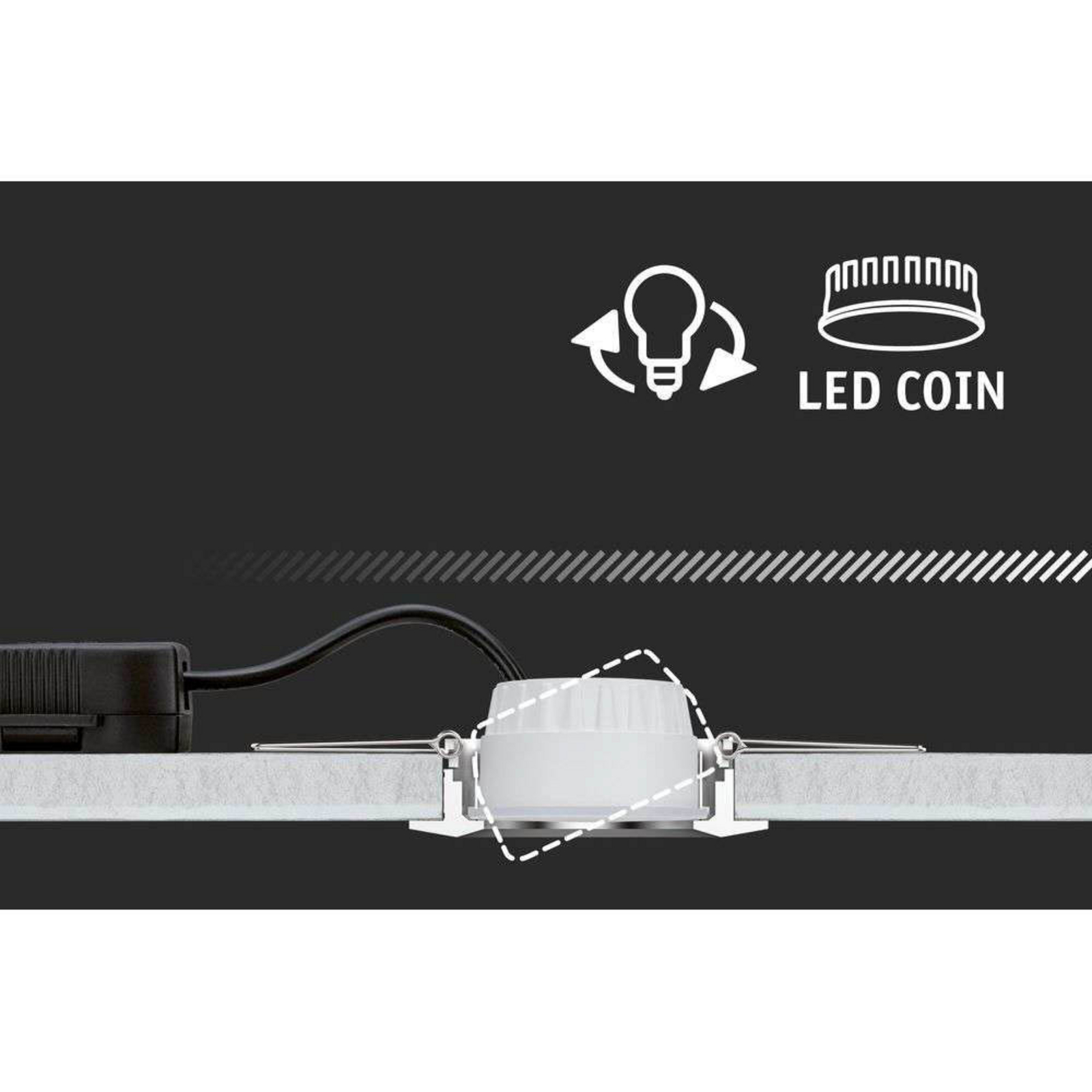 Paulmann LED inbouwspot Nova Coin Smart wit RGBW, set van 3, 7,8 cm