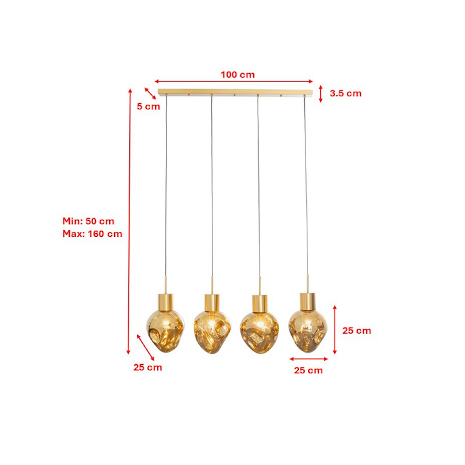 Kare pakabinamas šviestuvas „Supernova“, gintaro spalvos, 110 cm, E27 Kare pakabinamas šviestuvas „Supernova“, gintaro spalvos, 110 cm, E27