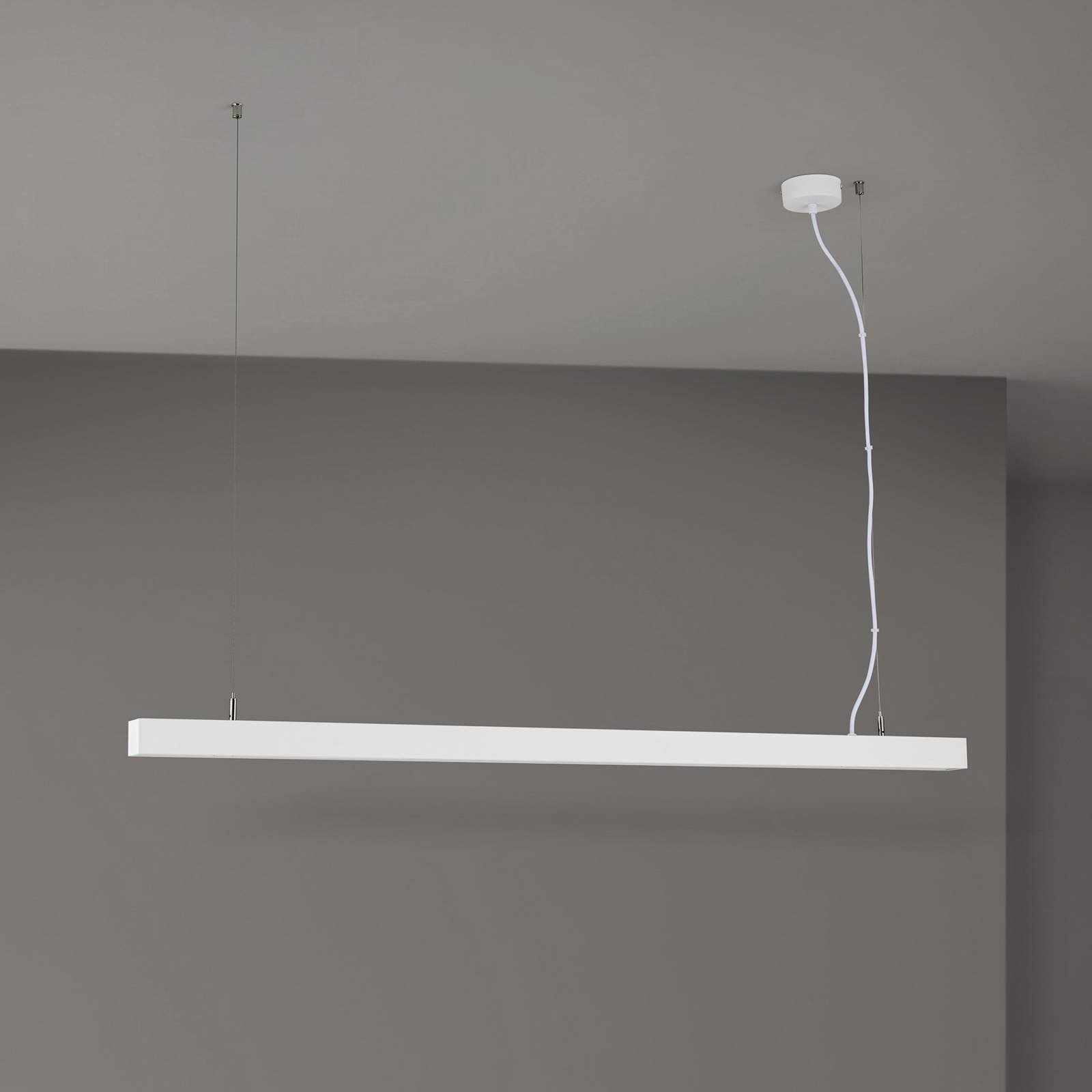 Lampa sufitowa LED Bounce, biała, długość 113 cm, CCT, aluminium