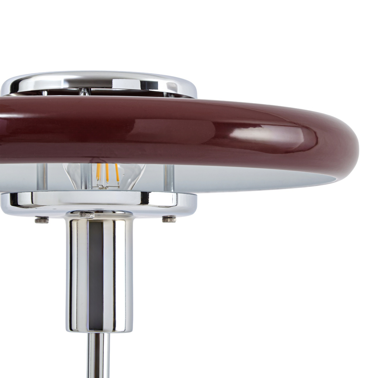 Lindby Tischleuchte Branford, Retro, burgund, Glas/Marmor Lindby Tischleuchte Branford, Retro, burgund, Glas/Marmor