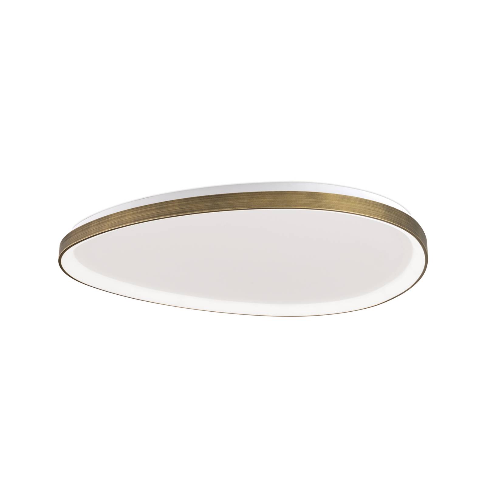 LED-Deckenlampe Charlie Ø 80 cm opalweiß altmessingfarben