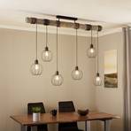 Karou ceiling light, 6-bulb, pine, grey