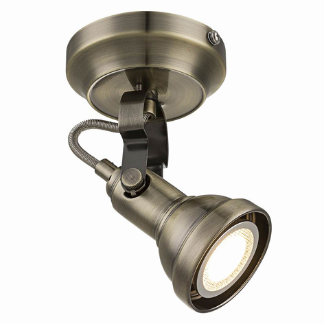 Spot mural LED Perseas, laiton vieilli